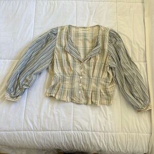 Striped Button-Up Blouse